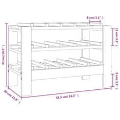 Greatstore Stojalo za vino 61,5x30x42 cm trdna borovina