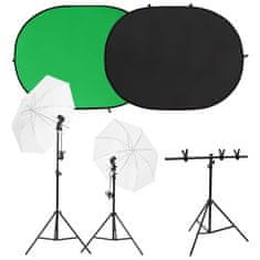 Vidaxl Komplet za foto studio z lučmi in ozadjem