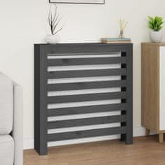 Vidaxl Pokrov za radiator siva 79,5x19x84 cm trdna borovina