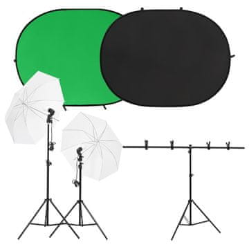 Vidaxl Komplet za foto studio z lučmi in ozadjem