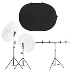 Vidaxl Komplet za foto studio z lučmi in ozadjem