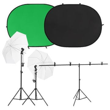 Vidaxl Komplet za foto studio z lučmi in ozadjem