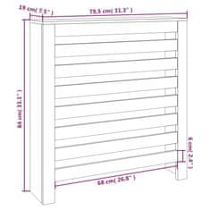 Vidaxl Pokrov za radiator siva 79,5x19x84 cm trdna borovina