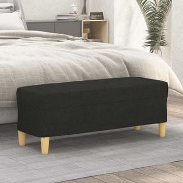 Vidaxl vidaXL Klop, črna, 100x35x41 cm, oblazinjena s tkanino