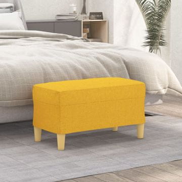 Vidaxl vidaXL Klop svetlo rumene barve 70x35x41 cm oblazinjena s blagom