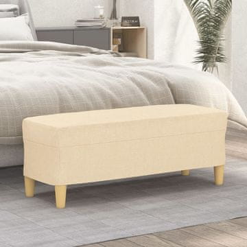 Vidaxl vidaXL Klop, kremne barve, 100x35x41 cm, oblazinjena s tkanino