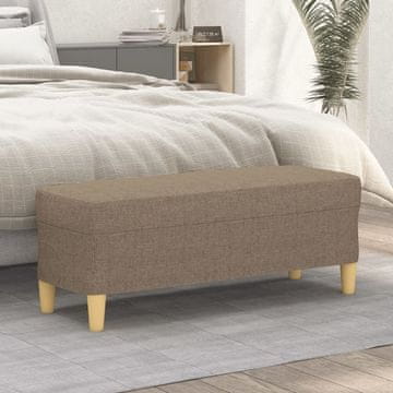 Vidaxl vidaXL Klop, sivo-rjava, 100x35x41 cm, oblazinjena s tkanino