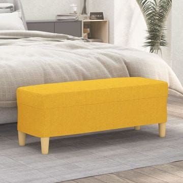 Vidaxl vidaXL Klop svetlo rumene barve 100x35x41 cm oblazinjena s blagom