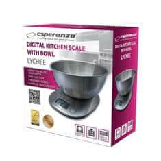 Esperanza Inox kuhinjska LCD tehtnica s skledo do 5kg