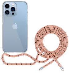 EPICO prozoren ovitek z vrvico za iPhone 13 Pro Max - roza, 60510102300003