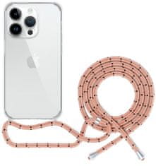 EPICO prozoren ovitek z vrvico za iPhone 14 Pro Max - roza, 69510102300004