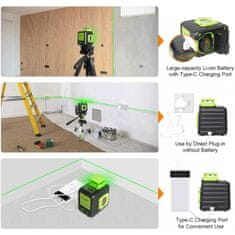 Huepar B21CG zeleni 6 linijski laserski nivelir 360 + kovček