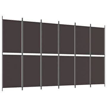 Vidaxl Paravan 6-delni rjav 300x180 cm blago