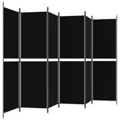 Vidaxl Paravan 6-delni črn 300x180 cm blago