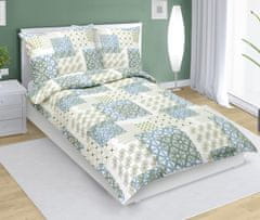 Bombažna posteljnina - 140x200, 70x90 cm - Square green
