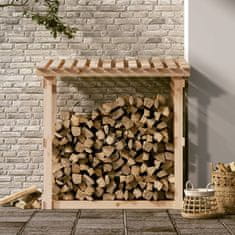 Vidaxl Stojalo za drva 108x64,5x109 cm trdna borovina