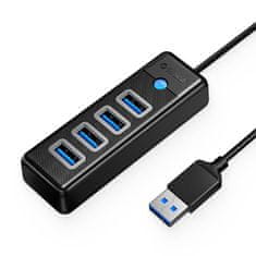 Orico Adapter USB Hub do 4x USB 3.0 Orico, 5 Gbps, 0,15 m (črn)