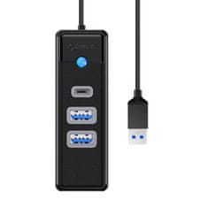 Orico Adapter USB vozlišče za 2x USB 3.0 + USB-C Orico, 5 Gb/s, 0,15 m (črn)