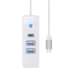 Orico Orico Hub adapter USB-C na 2x USB 3.0 + USB-C, 5 Gbps, 0,15 m (bela)