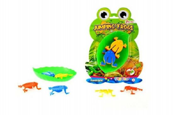 Teddies Jumping frogs družabna igra iz plastike na kartici 17x23,5cm