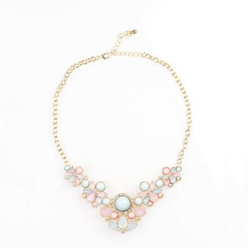 Flamenco Mystique Ogrlica s barvnimi kristali, dolžina oboda 51 cm, višina okrasja 4 cm