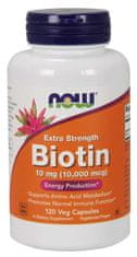 NOW Foods Biotin, 10 mg dodatne moči, 120 rastlinskih kapsul