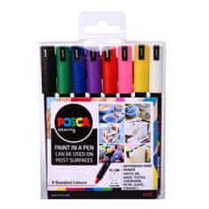 POSCA Komplet akrilnih markerjev 0,7 mm - osnovne barve 8 kosov