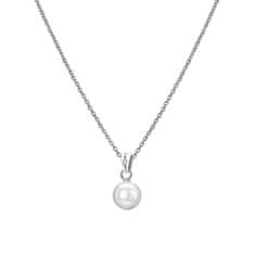 Hot Diamonds Očarljiva srebrna diamantna in biserna ogrlica Diamantni amuleti DP895 (verižica, obesek)