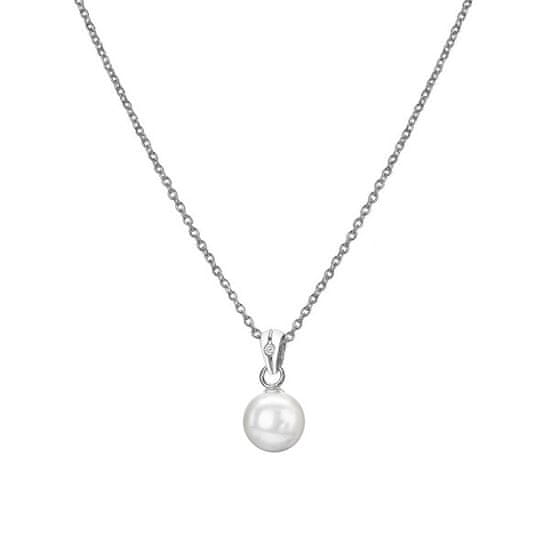 Hot Diamonds Očarljiva srebrna diamantna in biserna ogrlica Diamantni amuleti DP895 (verižica, obesek)