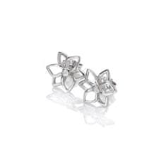 Hot Diamonds Fini srebrni uhani z diamanti Flowers Diamond Amulets DE711