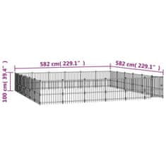 Vidaxl Zunanji pasji boks jeklo 33,87 m²
