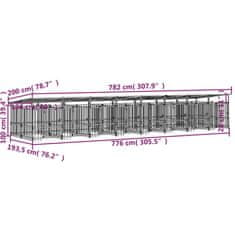 Vidaxl Zunanji pasji boks s streho jeklen 15,02 m²