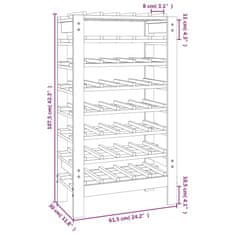 Vidaxl Stojalo za vino 61,5x30x107,5 cm trdna borovina