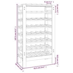 shumee Stojalo za vino 61,5x30x107,5 cm trdna borovina
