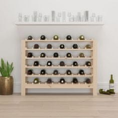 Vidaxl Stojalo za vino 109,5x30x82 cm trdna borovina