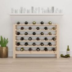 Greatstore Stojalo za vino 109,5x30x82 cm trdna borovina