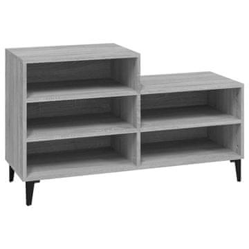 Vidaxl Omarica za čevlje siva sonoma 102x36x60 cm inženirski les