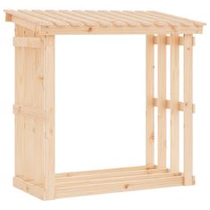 Vidaxl Stojalo za drva 108x64,5x109 cm trdna borovina