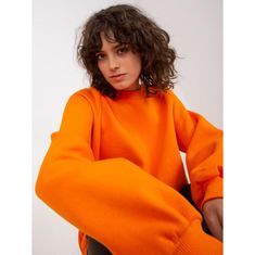 Ex moda Ženski pulover z okroglim izrezom BASIC oranžne barve EM-BL-01.92_392538 Univerzalni
