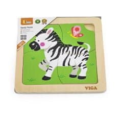 Viga Toys Lesena sestavljanka za otroke Viga 4 kosi Zebra