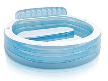 Intex Napihljiv bazen s klopjo in naslonjalom, prozorna stena, 229x218x79 cm