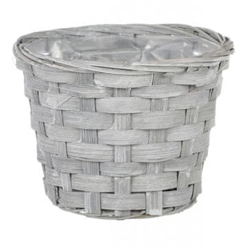 Autronic Ovitek za rože, bambusovo protje. Siva barva. Vključno s PVC vstavkom. XJ7003 SIVA