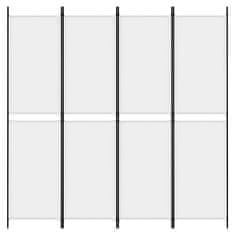Vidaxl Paravan 4-delni bel 200x200 cm blago