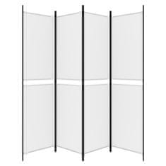 Vidaxl Paravan 4-delni bel 200x200 cm blago