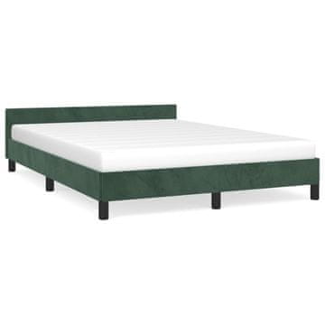 Vidaxl Posteljni okvir brez vzmetnice temno zelen 140x190 cm žamet