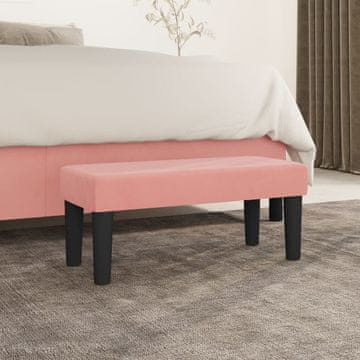 Vidaxl vidaXL Klop, roza, 70x30x30 cm, oblazinjena z žametom