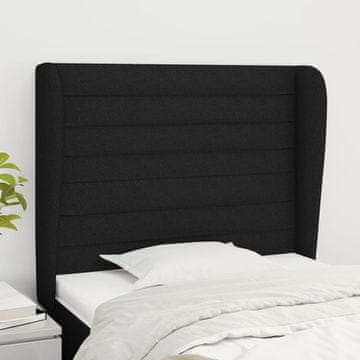Vidaxl vidaXL Vzglavnik s krilci črne barve 93x23x118/128 cm blago