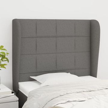 Vidaxl vidaXL Vzglavnik s krilci temno siv 103x23x118/128 cm blago