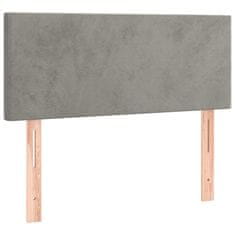 Vidaxl Box spring postelja z vzmetnico svetlo siv 90x190 cm žamet