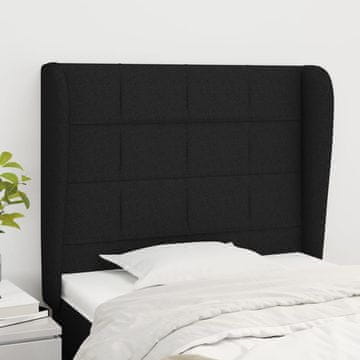 Vidaxl vidaXL Vzglavnik s krilci, črne barve, 103x23x118/128 cm, blago